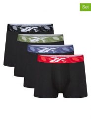 Reebok Bokserki (4 pary) "Canton" w kolorze czarnym rozmiar: L. Czarne bokserki Reebok, l, bez wzorów. Za 77.95 zł.