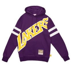 Bluza z kapturem Los Angeles Lakers. Fioletowe bluzy z kapturem Mitchell & Ness, bez wzorów, z kapturem. Za 437.50 zł.