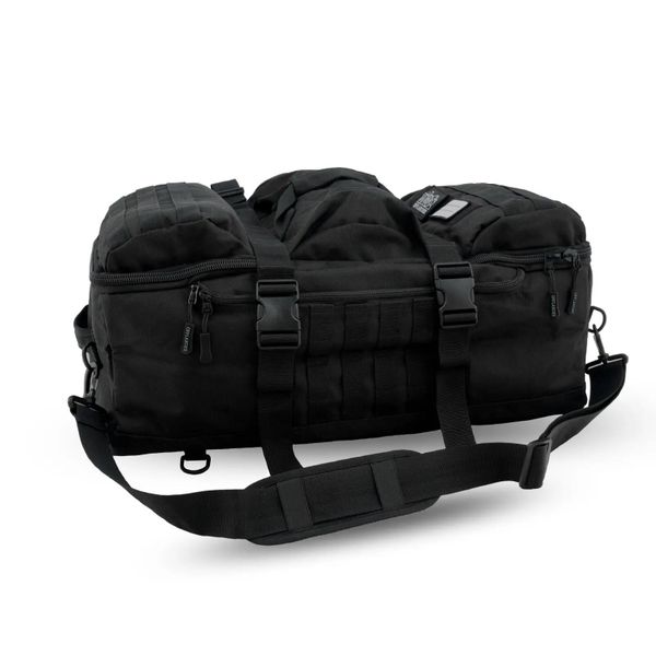 Torba podróżna i plecak 3 w 1 OFFLANDER offroad. Czarne torby na ramię OFFLANDER, z aplikacjami, z materiału, na ramię, duże, bez dodatków. Za 381.11 zł.