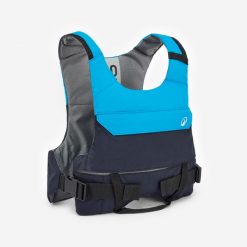Kamizelka asekuracyjna żeglarska Decathlon BA 50 N Club. Czarne kamizelki sportowe Decathlon, bez wzorów, z materiału, bez kaptura, do pływania. Za 149.99 zł.