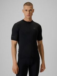 4F Koszulka kolarska z filtrem UPF50+ męska - czarna XL. Czarne t-shirty 4F, m, bez wzorów, bez kołnierzyka, bez ramiączek. Za 159.99 zł.