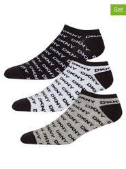 DKNY Skarpety (3 pary) w kolorze szaro-biało-czarnym rozmiar: 40-45. Białe skarpety DKNY, bez wzorów. Za 29.95 zł.