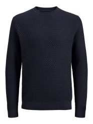 Jack & Jones Sweter w kolorze granatowym rozmiar: L. Niebieskie swetry nierozpinane Jack & Jones, l, bez wzorów, z bawełny, bez kołnierzyka, bez ramiączek. Za 104.99 zł.