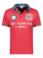Geographical Norway Koszulka polo "Koptaine" w kolorze czerwonym rozmiar: S. Czerwone koszulki polo Geographical Norway, s, bez wzorów, z bawełny, bez kołnierzyka, bez ramiączek. Za 61.60 zł.
