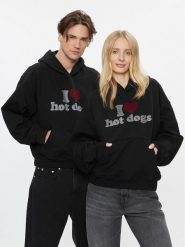 2005 Bluza Unisex Hot Dogs Czarny Oversize. Czarne bluzy 2005, m, bez wzorów, z bawełny, bez kaptura. Za 239.99 zł.
