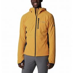 Bluza Turystyczna Rozpinana Męska Columbia Titan Pass 3.0 Hooded Fleece. Żółte bluzy Columbia, m, bez wzorów, bez kaptura. Za 386.99 zł.