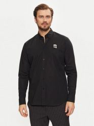 KARL LAGERFELD Koszula 605911 551671 Czarny Regular Fit. Czarne koszule KARL LAGERFELD, m, bez wzorów, z bawełny, bez kołnierzyka, bez ramiączek. Za 599.99 zł.