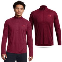 Koszulka męska treningowa Under Armour Tech z długim rękawem. Brązowe bluzy Under Armour, m, bez wzorów, bez kaptura. W wyprzedaży za 158.20 zł.