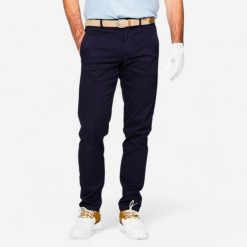 Spodnie do golfa chino męskie męskie Inesis MW500. Niebieskie eleganckie spodnie INESIS, l, z bawełny, sportowe. Za 119.99 zł.