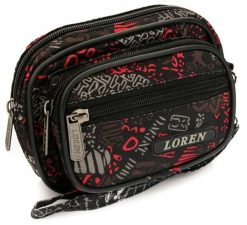 Saszetka na pasek do spodni czarna Loren S02-600D-3. Czarne torby na ramię Loren, bez wzorów, z tkaniny, bez dodatków. Za 9.80 zł.