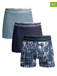 Muchachomalo Bokserki (3 pary) w kolorze granatowo-błękitnym rozmiar: XXL. Niebieskie bokserki MUCHACHOMALO, xxl, bez wzorów. Za 159.95 zł.