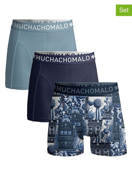 Muchachomalo Bokserki (3 pary) w kolorze granatowo-błękitnym rozmiar: 3XL. Niebieskie bokserki MUCHACHOMALO, xl, bez wzorów. Za 114.95 zł.