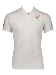Asics Sportowa koszulka polo w kolorze białym rozmiar: XS. Białe t-shirty sportowe ASICS, bez wzorów, z materiału, bez ramiączek, outdoorowe. Za 35.18 zł.