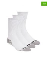 Skechers Skarpety (3 pary) w kolorze biało-szarym rozmiar: 39-42. Białe skarpety Skechers, bez wzorów, ze splotem. Za 43.68 zł.