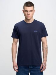 Koszulka męska z nadrukiem granatowa Tatisar 403. Niebieskie t-shirty BIG STAR, l, bez wzorów, z bawełny, bez kołnierzyka, bez ramiączek. Za 99.99 zł.