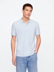 GAP Koszulka polo w kolorze błękitnym rozmiar: XXL. Niebieskie koszulki polo GAP, xxl, bez wzorów, z bawełny, bez kołnierzyka, bez ramiączek. Za 70.74 zł.