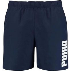 Męskie spodenki kąpielowe Puma Swim Mid w kolorze granatowym. Niebieskie kąpielówki Puma, m, bez wzorów, z materiału. Za 185.99 zł.