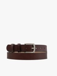 Ciemnobrązowy pasek męski ze skóry licowej. Brązowe paski Ryłko, bez wzorów, ze skóry, eleganckie. Za 129.99 zł.
