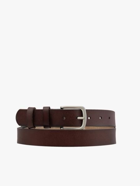 Ciemnobrązowy pasek męski ze skóry licowej. Brązowe paski Ryłko, bez wzorów, ze skóry, eleganckie. Za 129.99 zł.