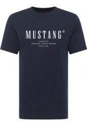 Męski T-Shirt Mustang Style Alex Dark Sapphire 1017998 4136. Niebieskie t-shirty Mustang, m, bez wzorów, bez kołnierzyka, bez ramiączek. Za 79.99 zł.