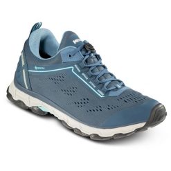 Buty Meindl Activo Trainer Lady GTX z membraną Gore-Tex. Niebieskie buty sportowe casual MEINDL, bez wzorów, z gore-texu, bez zapięcia. W wyprzedaży za 464.50 zł.