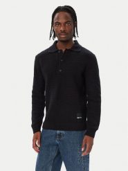 Karl Lagerfeld Jeans Polo B4M18065 Czarny Regular Fit. Czarne koszulki polo Karl Lagerfeld Jeans, m, bez wzorów, z jeansu, bez kołnierzyka, bez ramiączek. Za 649.99 zł.