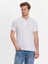 Geox Polo Piquet M3510B-T2649 F1492 Biały Regular Fit. Białe koszulki polo Geox, m, bez wzorów, z bawełny, bez kołnierzyka, bez ramiączek. Za 129.99 zł.