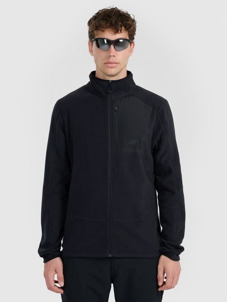 4F Polar ze stójką Polartec regular męski - czarny S. Czarne bluzy z polaru 4F, m, bez wzorów, z materiału, bez kaptura. Za 299.99 zł.