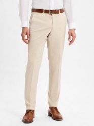 Finshley & Harding spodnie garniturowe - Kalifornia Mężczyźni Slim Fit beżowy, 102. Brązowe garnitury Finshley & Harding, m, bez wzorów, z syntetyku. Za 379.95 zł.