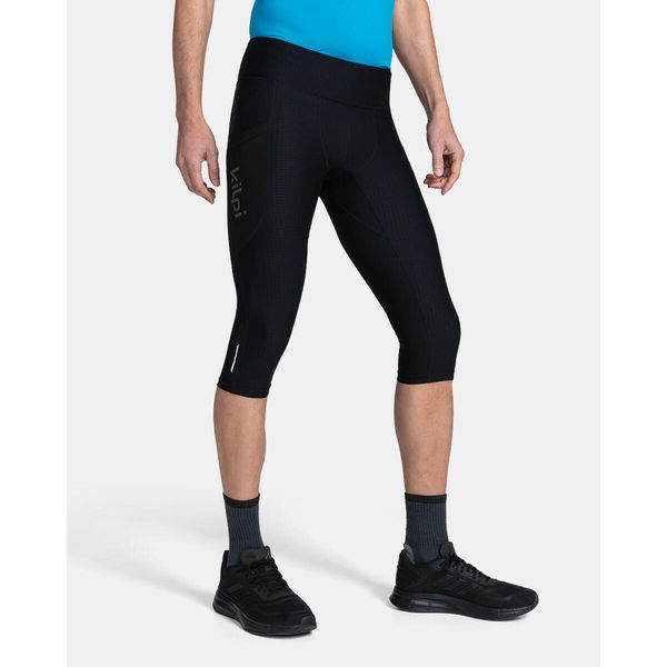 Męskie legginsy kompresyjne 3/4 Kilpi TERRY-M. Czarne legginsy długie sportowe Kilpi, m, bez wzorów, z materiału, do biegania. Za 153.53 zł.