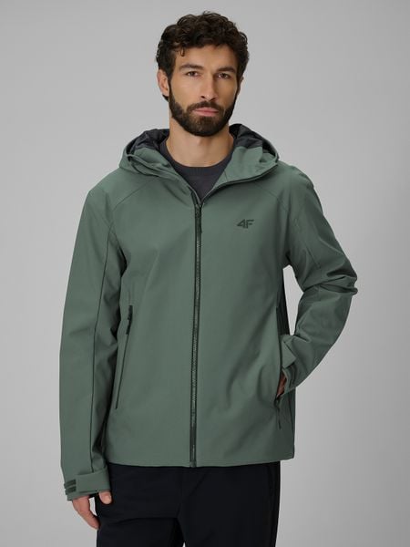 4F Kurtka przejściowa membrana 5000 męska - zielona M. Zielone kurtki 4F, m, bez wzorów, ze skóry, bez kaptura. Za 299.99 zł.