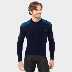 Koszulka Rowerowa z Długim Rękawem dla mężczyzn Siroko M4 Cubilla. Niebieskie bluzy SIROKO, l, bez wzorów, bez kaptura. W wyprzedaży za 466.00 zł.