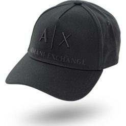 CZAPKA Z DASZKIEM Armani Exchange. Czarne czapki z daszkiem Armani Exchange, bez wzorów, z bawełny. Za 179.00 zł.