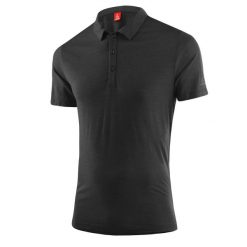 Polo Löffler Merino-Tencel(Tm). Czarne koszulki polo LOFFLER, l, bez wzorów, bez kołnierzyka, bez ramiączek. Za 496.50 zł.