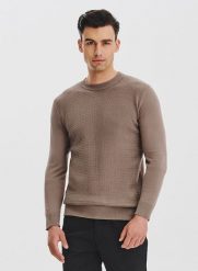 PAKO LORENTE – Brązowy sweter męski. Brązowe swetry nierozpinane Pako Lorente, na jesień, m, bez wzorów, z bawełny, bez kołnierzyka, bez ramiączek. Za 139.99 zł.