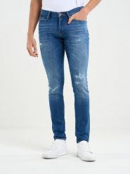 Jeansy męskie skinny z przetarciami niebieskie Deric 368. Niebieskie jeansy BIG STAR, l, z obniżonym stanem. W wyprzedaży za 249.99 zł.