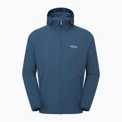 Kurtka softshell męska Rab Borealis Hoody. Niebieskie kurtki RAB, m, bez wzorów, z softshellu, bez kaptura. Za 419.99 zł.