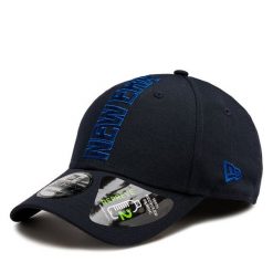 Czapka z daszkiem New Era. Niebieskie czapki z daszkiem New Era, bez wzorów. Za 99.99 zł.