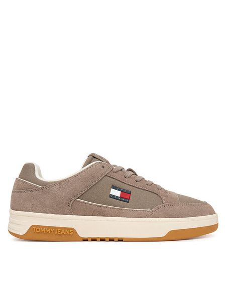 Tommy Jeans Sneakersy Canvas Leather Cupsole Trainers EM0EM01680 Brązowy. Brązowe buty sportowe casual Tommy Jeans, bez wzorów, z jeansu, bez zapięcia. Za 409.99 zł.