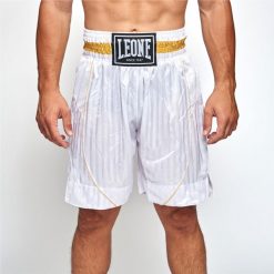 Spodenki treningowe LEONE 1947 Premium. Białe krótkie spodenki sportowe LEONE 1947, bez wzorów, sportowe. Za 159.99 zł.