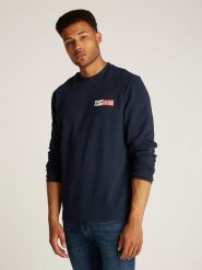 TOMMY JEANS Bluza w kolorze granatowym rozmiar: L. Niebieskie bluzy Tommy Jeans, l, bez wzorów, z bawełny, bez kaptura. Za 203.45 zł.