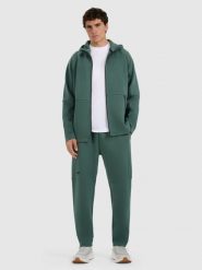 4F Spodnie dresowe joggery męskie - zielone L. Zielone joggery i bojówki 4F, l, bez wzorów, z dresówki. W wyprzedaży za 99.99 zł.