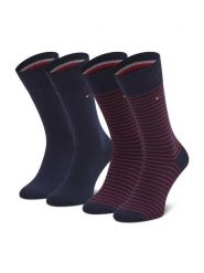 Tommy Hilfiger Skarpety długie 100001496 Granatowy. Niebieskie skarpety Tommy Hilfiger, bez wzorów, z materiału. Za 49.99 zł.