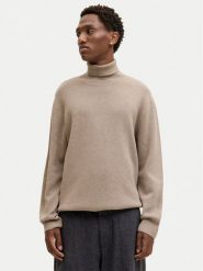 Jack & Jones Golf Milano 12285093 Beżowy Relaxed Fit. Brązowe golfy Jack & Jones, l, bez wzorów, z bawełny, bez kołnierzyka, bez ramiączek. Za 219.99 zł.