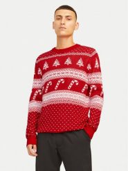 Jack&Jones Sweter Xmas Gabriel 12266118 Czerwony Regular Fit. Czerwone swetry rozpinane Jack&Jones, m, bez wzorów, z syntetyku, bez kołnierzyka, bez ramiączek. Za 79.99 zł.