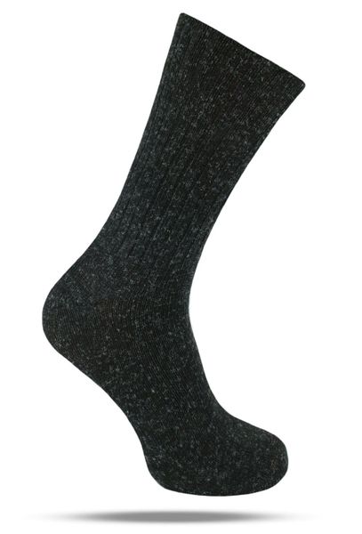 Ciepłe Wełniane Skarpetki Zimowe - Grafit, Melanż. Szare skarpety His Story, bez wzorów, z elastanu. Za 39.99 zł.