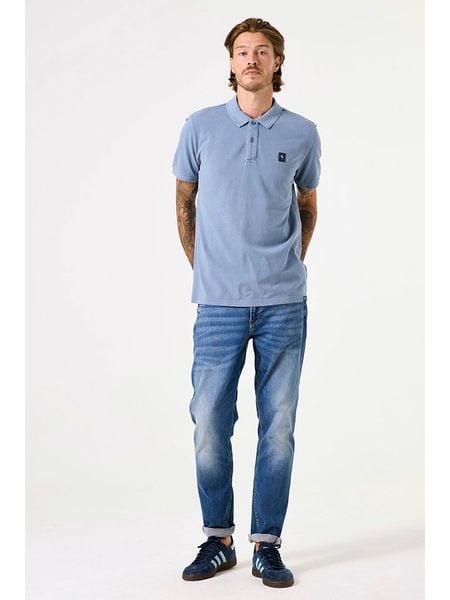 Garcia Koszulka polo w kolorze błękitnym rozmiar: S. Niebieskie koszulki polo Garcia, s, bez wzorów, z bawełny, bez kołnierzyka, bez ramiączek. Za 79.77 zł.