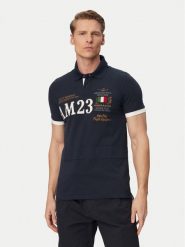 Aeronautica Militare Polo 261PO1916UP00191 Granatowy Regular Fit. Niebieskie koszulki polo Aeronautica Militare, m, bez wzorów, z bawełny, bez kołnierzyka, bez ramiączek. Za 479.99 zł.
