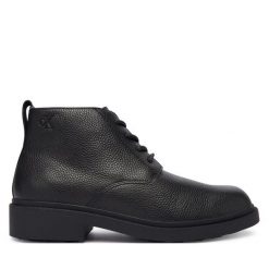 Botki Calvin Klein. Czarne botki sznurowane CALVIN KLEIN, bez wzorów, bez obcasa, bez zapięcia. Za 679.99 zł.