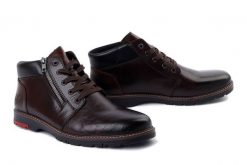 RIEKER 10502-25 brown, trzewiki męskie. Brązowe botki sznurowane Rieker, na zimę, bez wzorów, z wełny, bez obcasa, bez zapięcia. Za 449.90 zł.